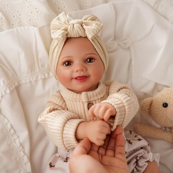 🆕17inch Soft Cloth Body Newborn Baby Poseable Limbs with Complete Accessories - Picture 4 of 9